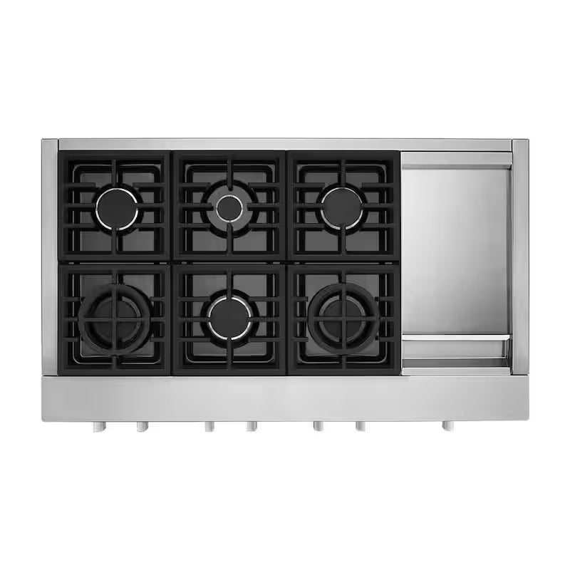 Gas Commercial Cooktop with 6-Burners in Stainless Steel H81695