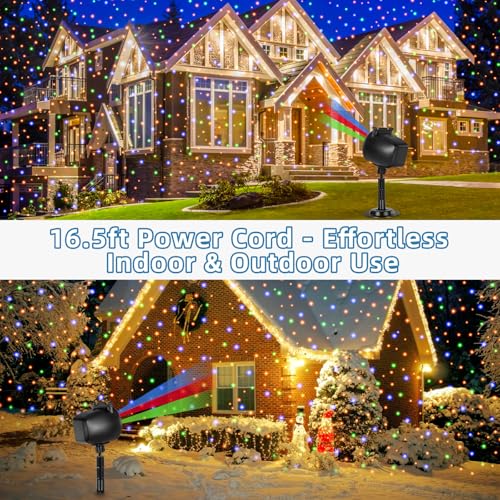 Christmas Laser Projector Lights Outdoor, RGB Laser Light Projector Indoor, IP65 Waterproof, 3 Colors H2639