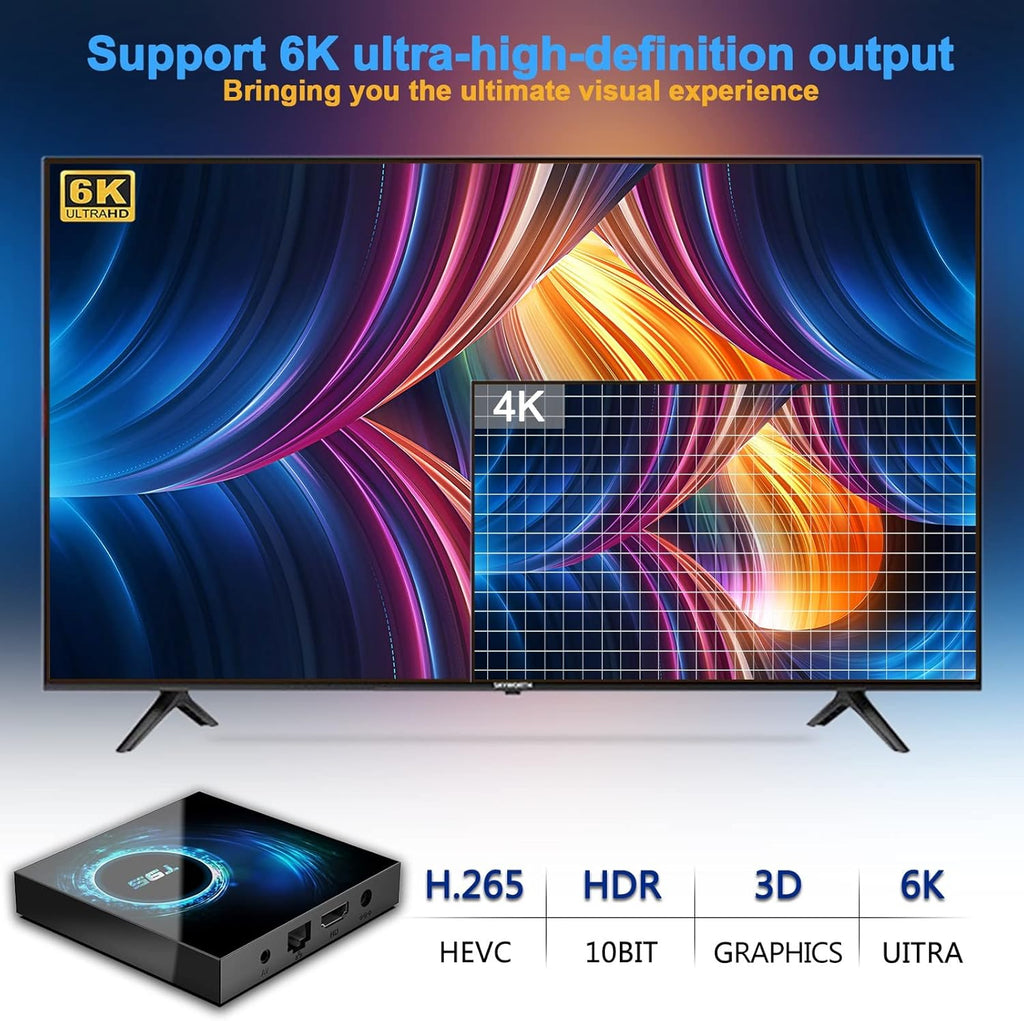 Android 10.0 TV Box 4GB Ram 32GB ROM Quad-Core 4K Ultra HD H.265 Pack of 2 T396