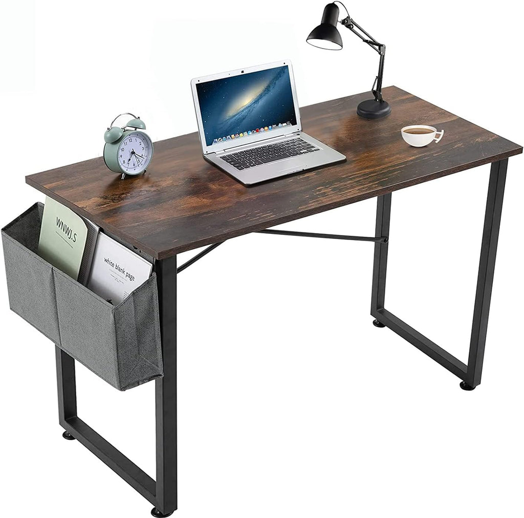 Brown Computer Desk with Storage Bag Y98423