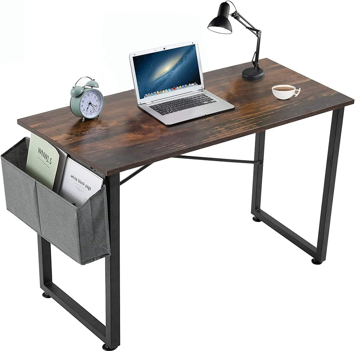 Brown Computer Desk with Storage Bag Y98423