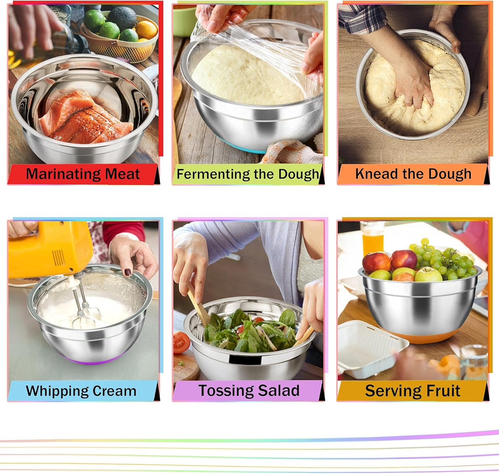 Stainless Steel Mixing Bowls with Lids, Set of 6 W83834