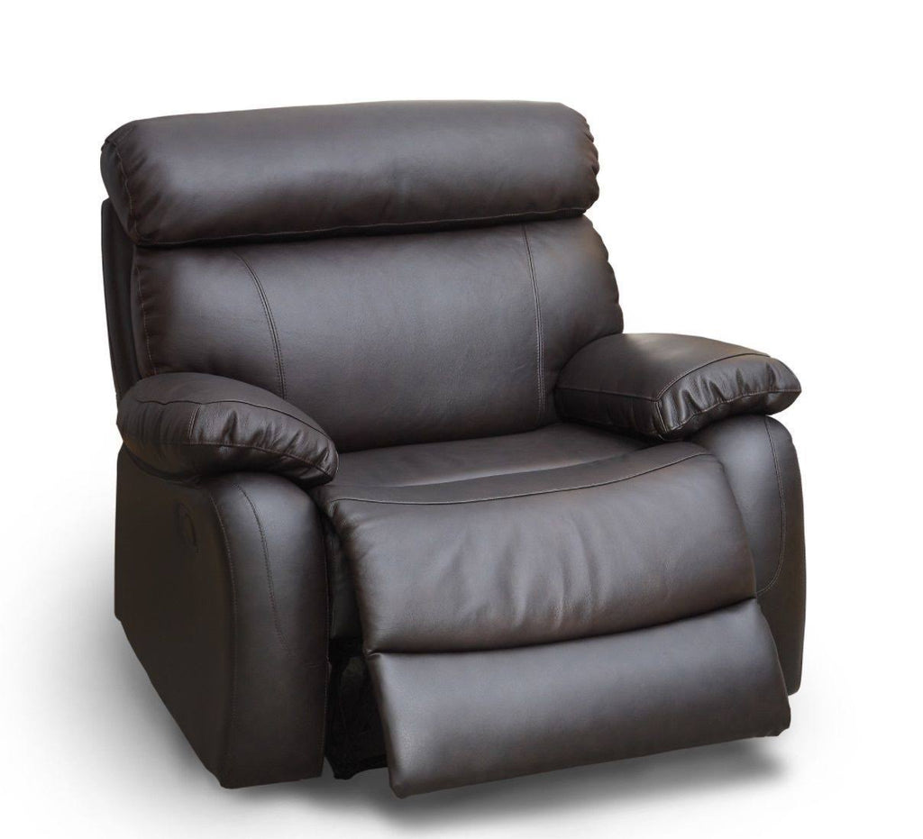 Brown Leather Glider Recliner Q2470