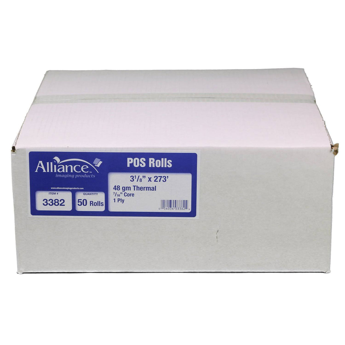 1-Ply Thermal Paper POS Rolls Carton of 50 Rolls W196982