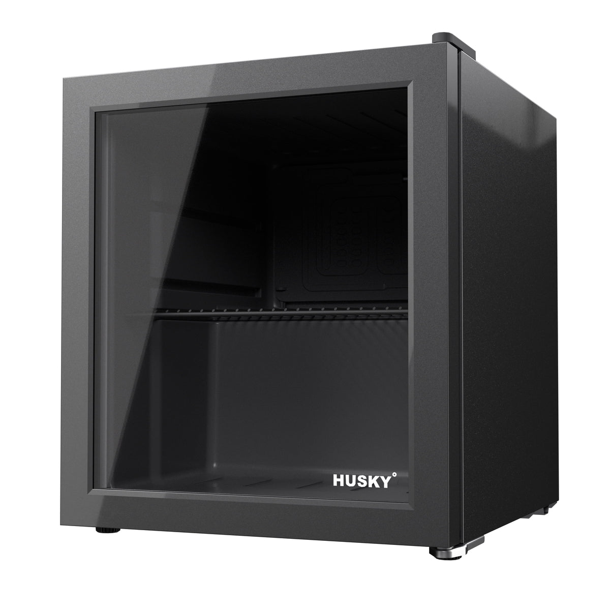 46L Reversible Glass Door Beverage Refrigerator 1.6 Cu Freestanding Countertop Mini Fridge in Black T851