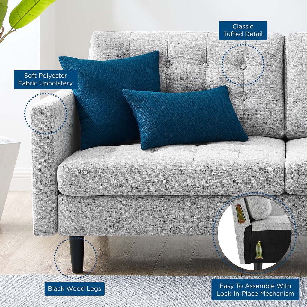 Light Gray Tufted Fabric Sofa B75884
