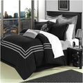 8 Piece Queen Black Comforter Set O850861