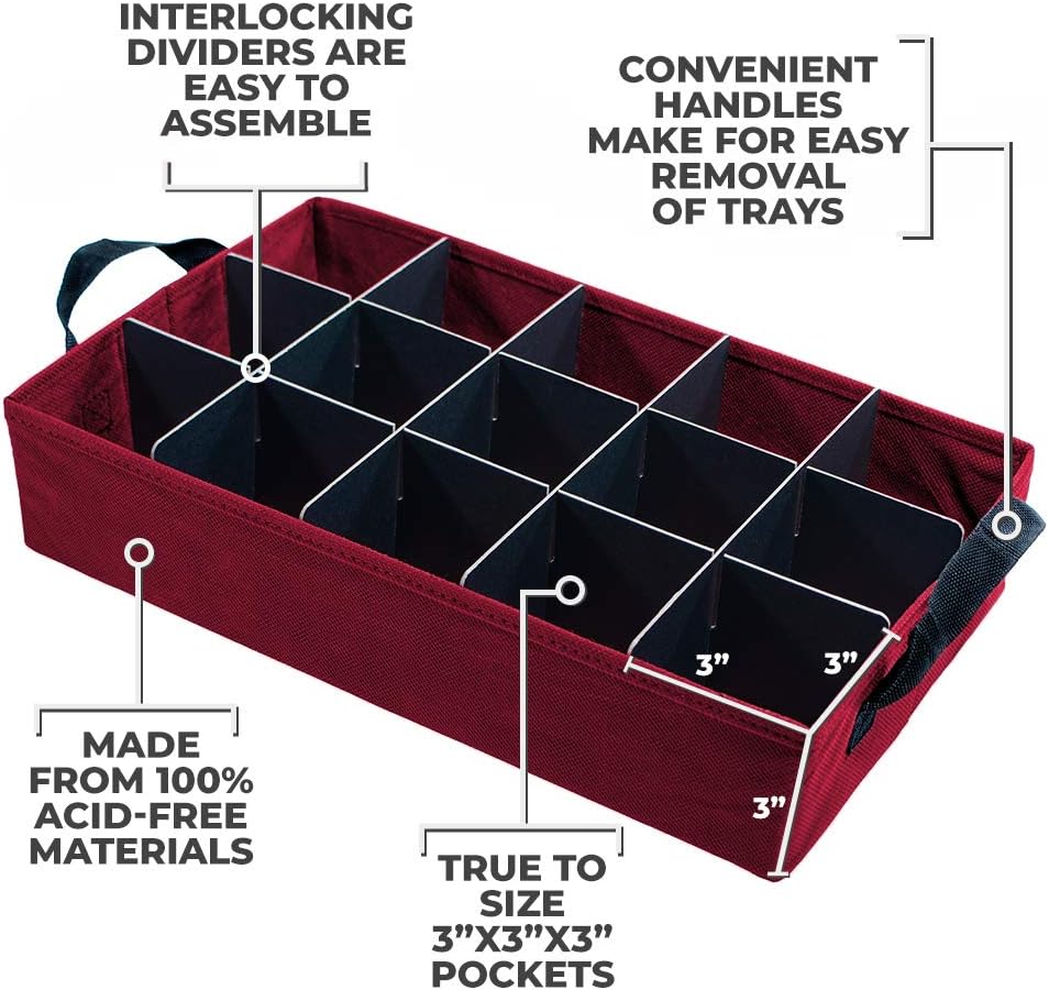 Christmas Ornament Storage Box with Adjustable Dividers, 4 Removable Trays Y52092