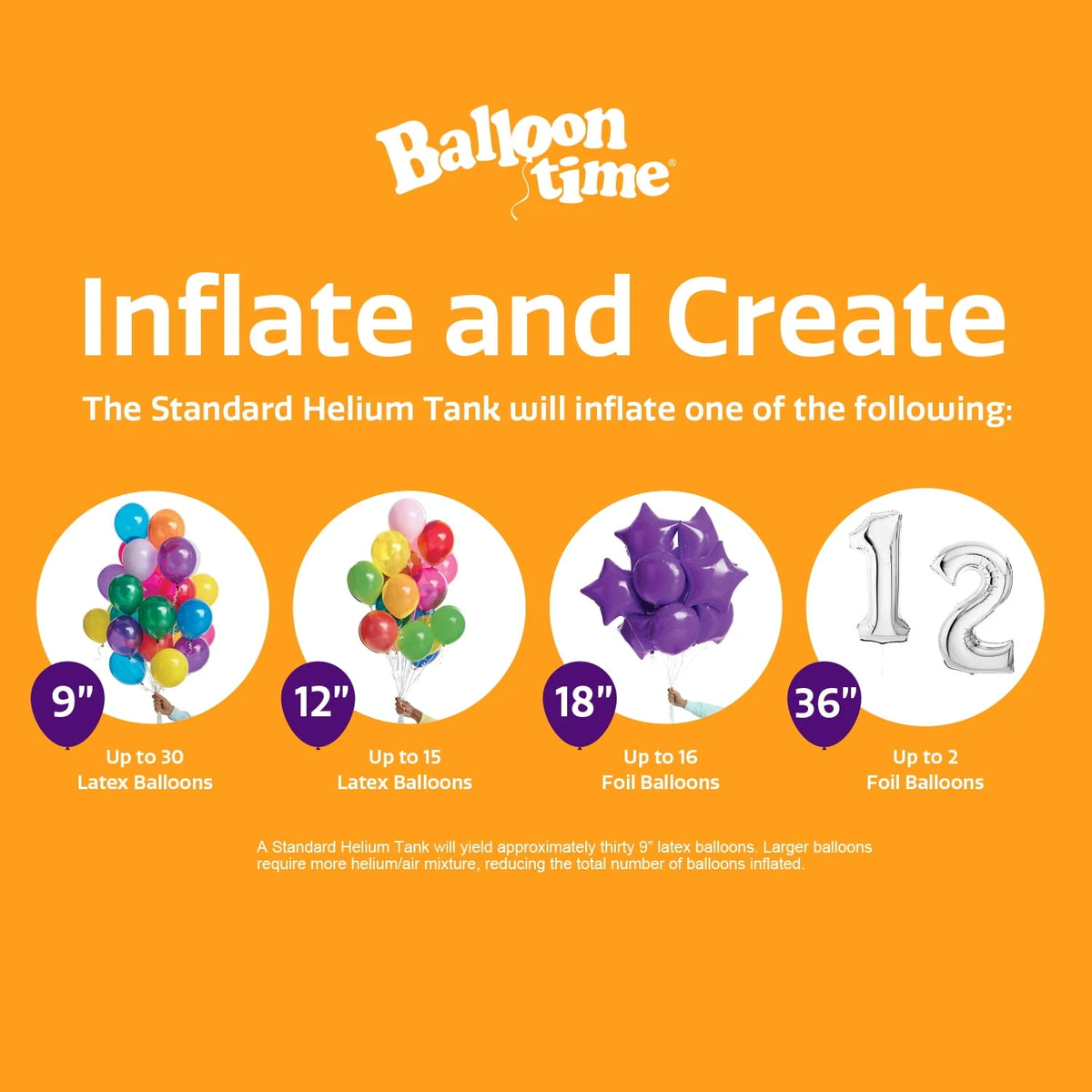 12in Jumbo Helium Tank Kit with Latex Balloons M203