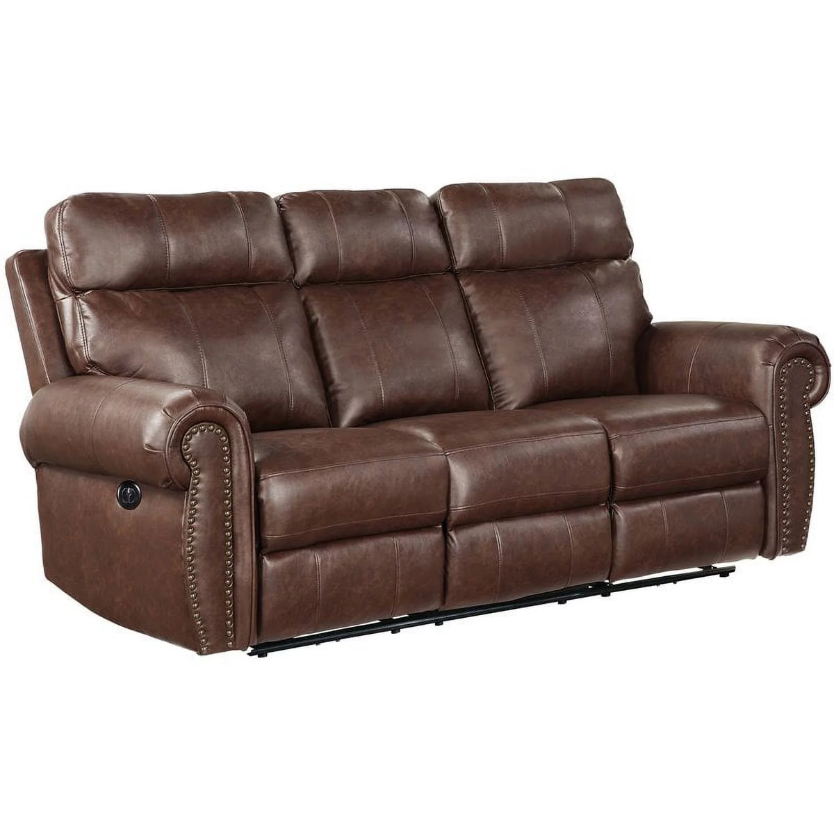 Brown Microfiber Power Reclining Sofa Q23663
