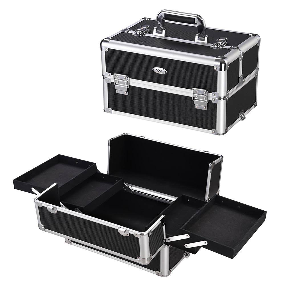 Black Aluminum Rolling Makeup Train Case H403922