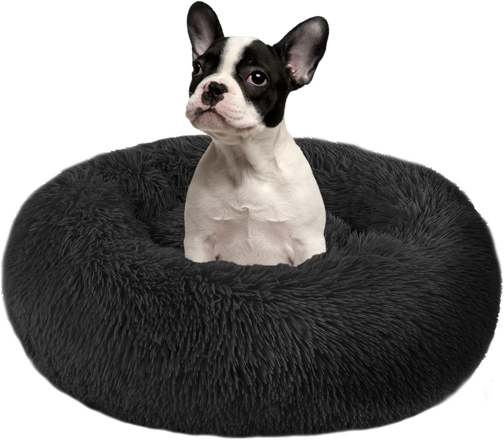Calming Dog Bed Faux Fur Donut Cuddler Washable Pack of 2 D5358