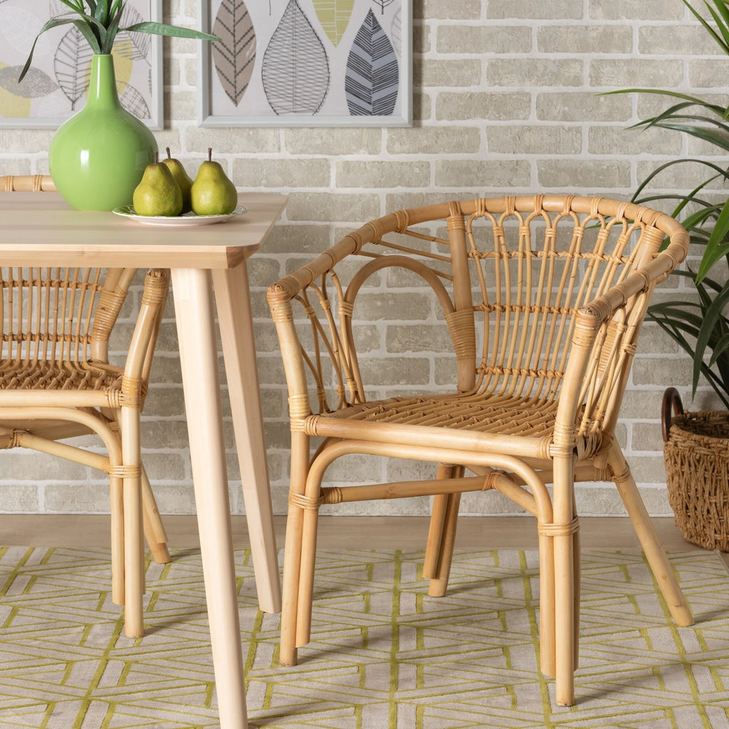 Natural Brown Rattan Dining Chair T31274