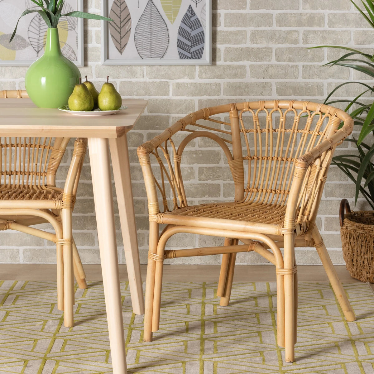 Natural Brown Rattan Dining Chair T31274