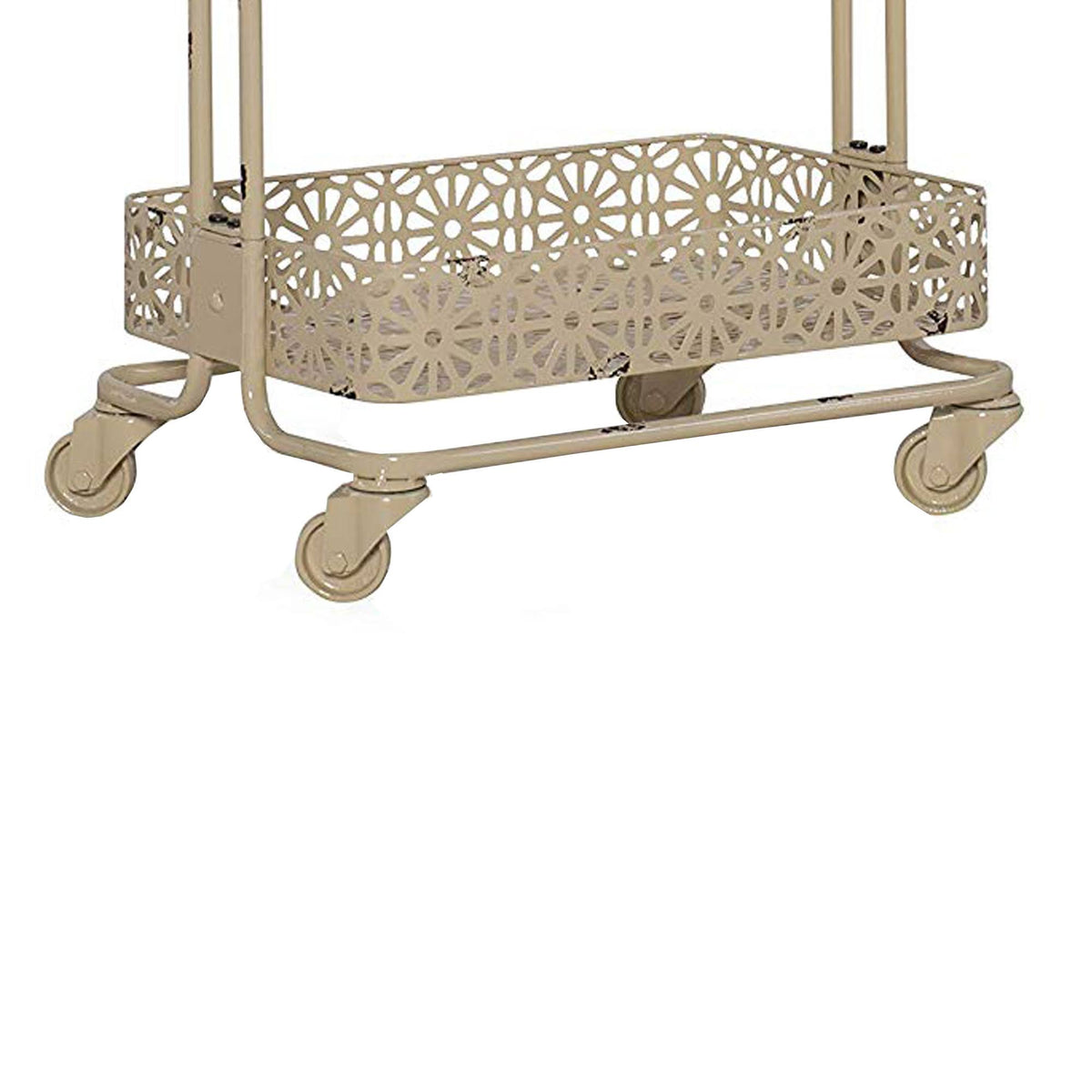 Cream Metal Three Tier Cart L287