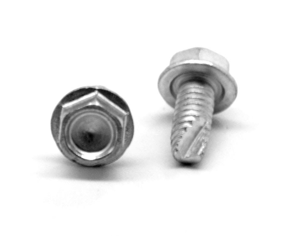 #10-24 x 1/2 Coarse Thread Cutting Screw Hex Washer Head Zinc Plated E6114
