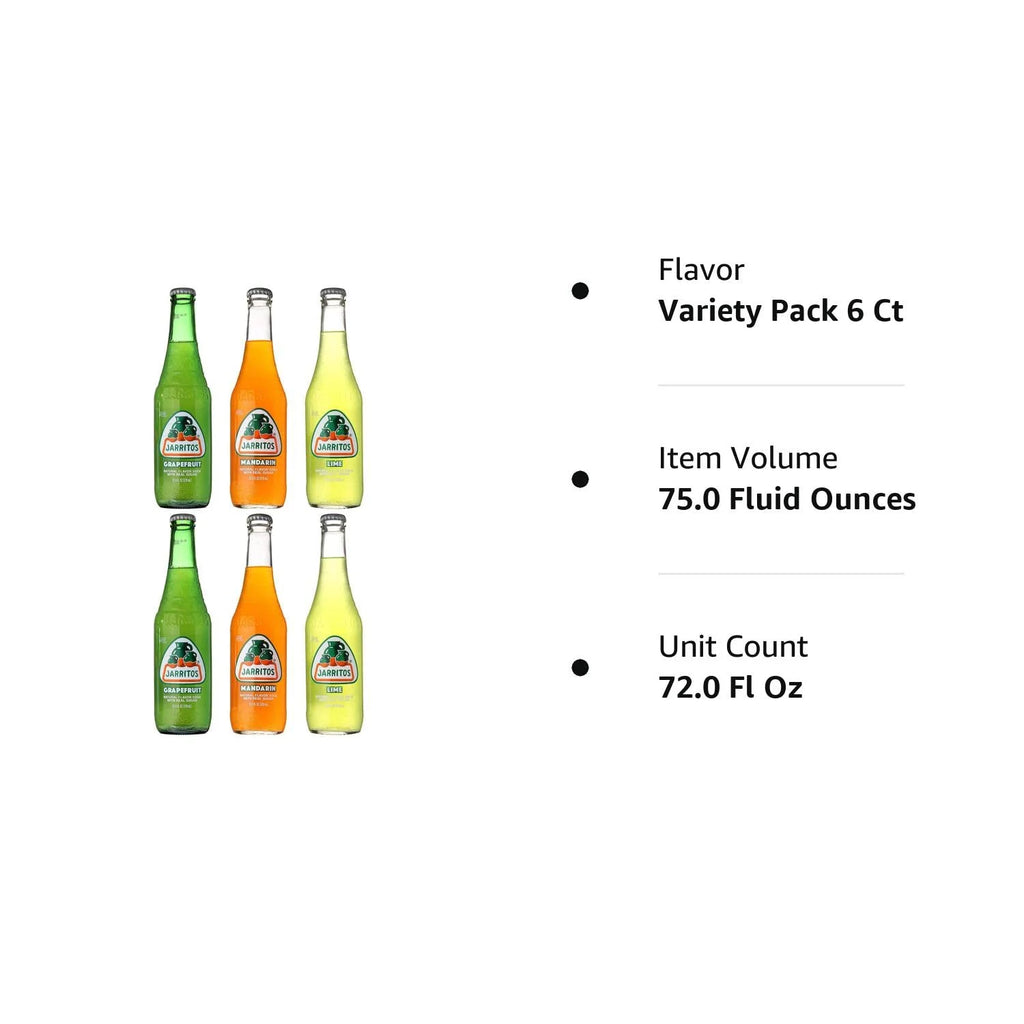 12.5 Oz Glass Bottle Variety Pack of 6 Soft Soda Drink I287103