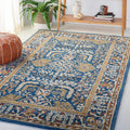 X-Large Dark Blue & Multi Handmade Traditional Oriental Wool Area Rug C2300