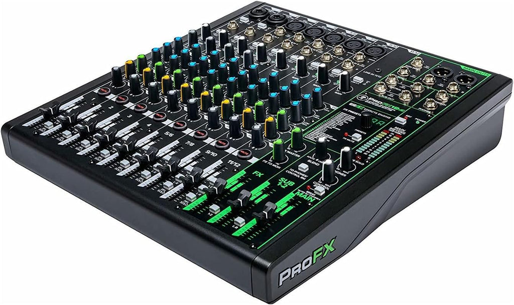 12-Channel Mixer with Headphone Amp, 4 XLR Cables, and 2 Breakout Cables Bundle N133638