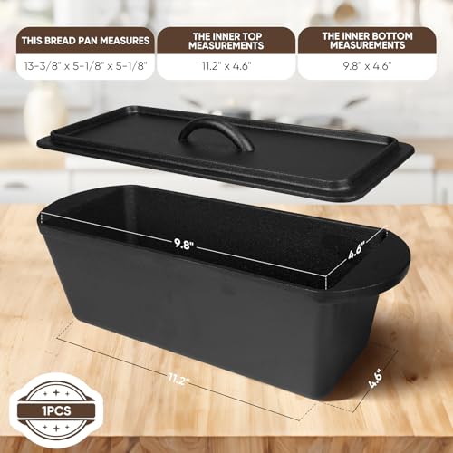 Cast Iron Nonstick Bread Pan with Lid 13x5 Inch C766