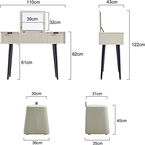 Vanity Desk with Drawers & Flip Top Mirror H559076