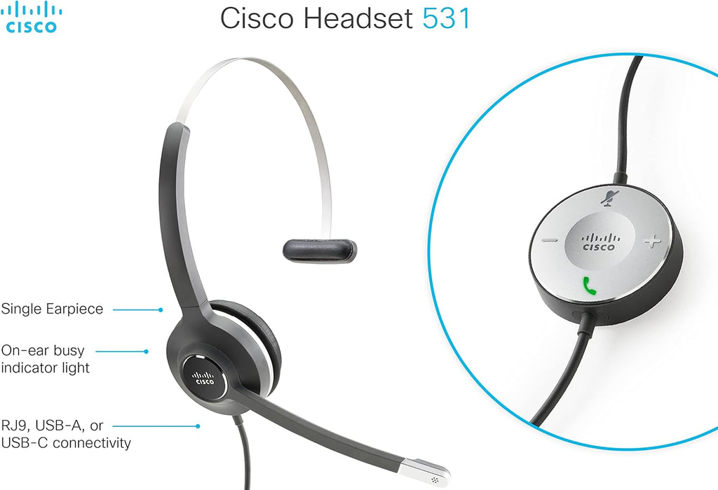 Wired Single On-Ear Headset with USB-A Adapter, Charcoal E269