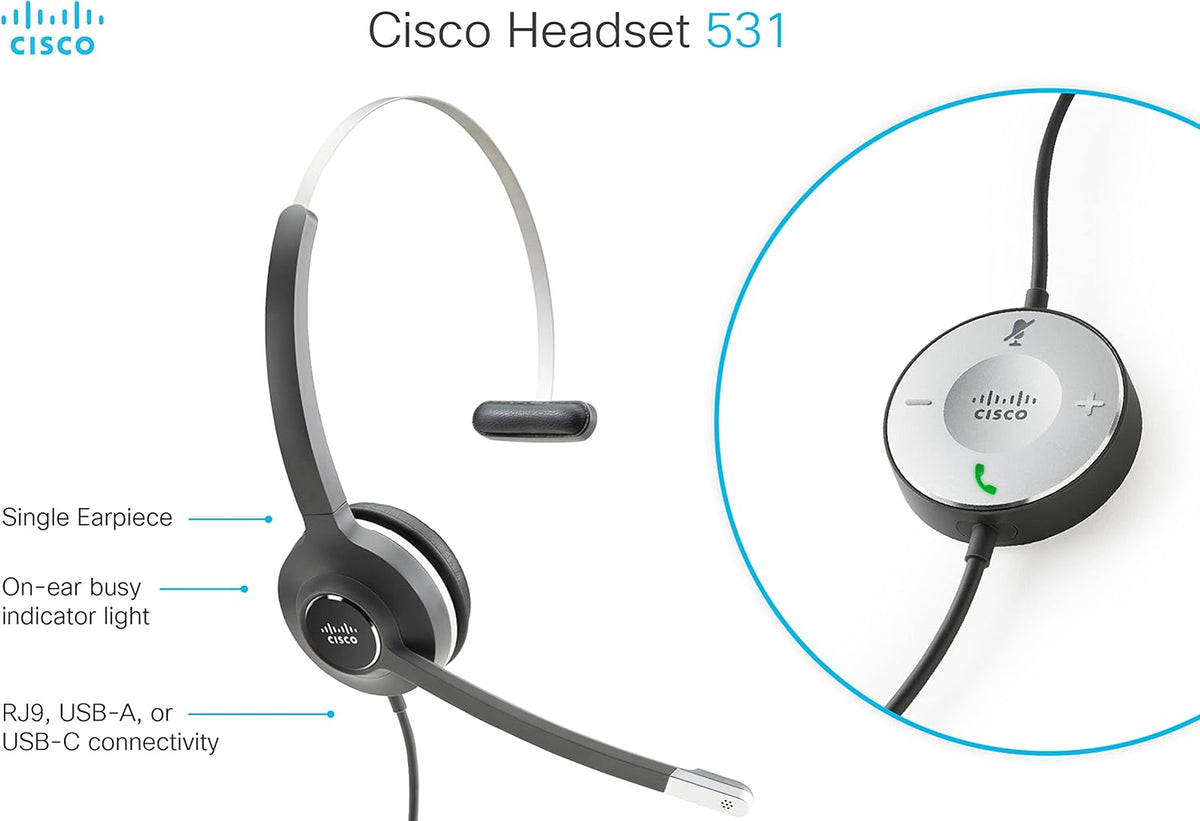 Wired Single On-Ear Headset with USB-A Adapter, Charcoal E269