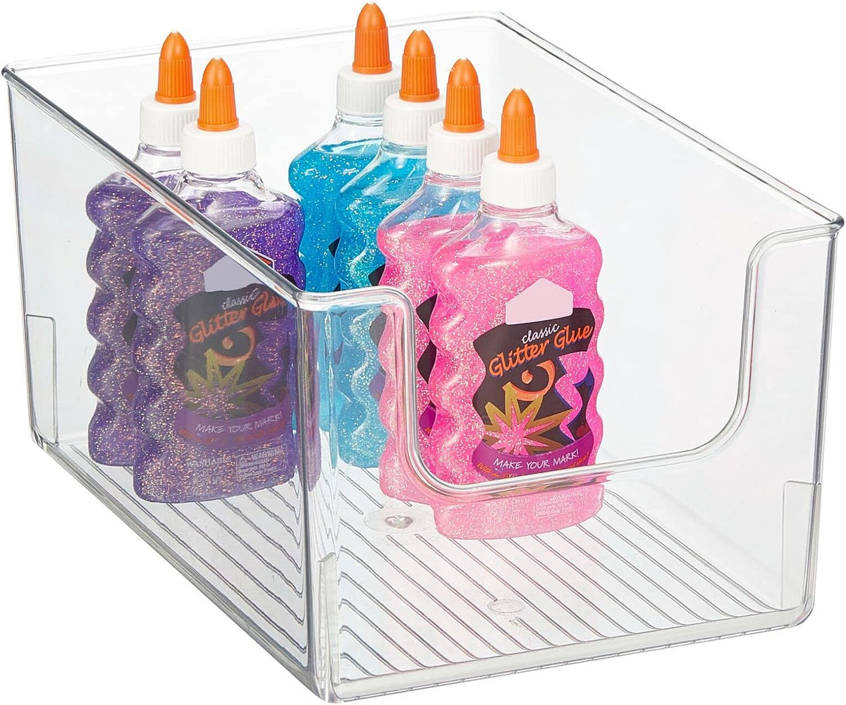 Clear 8 Pack Stackable Plastic Storage Organizer Bin Basket N6303