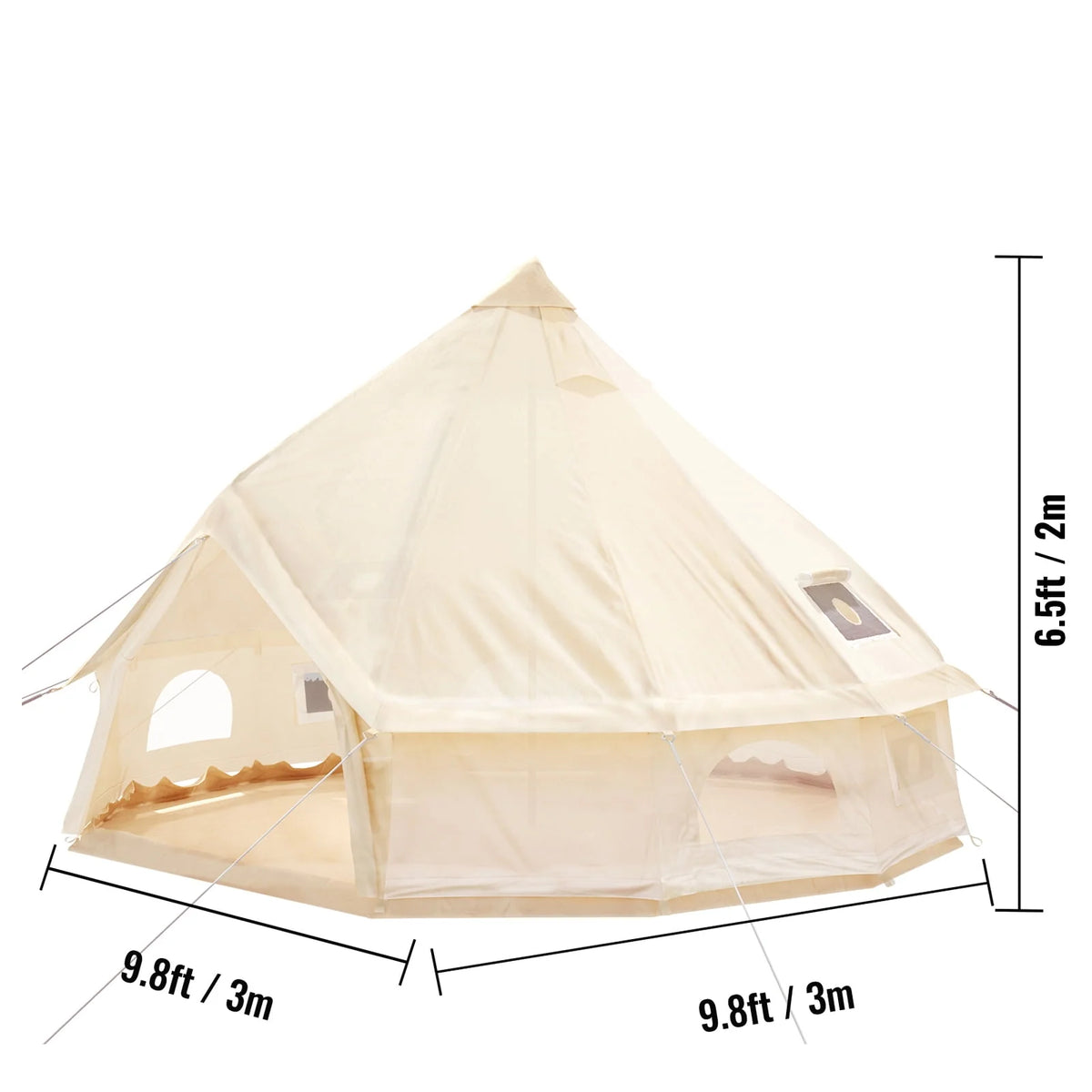 Canvas Bell Tent with Stove Jacket Waterproof 4 Seasons U82162