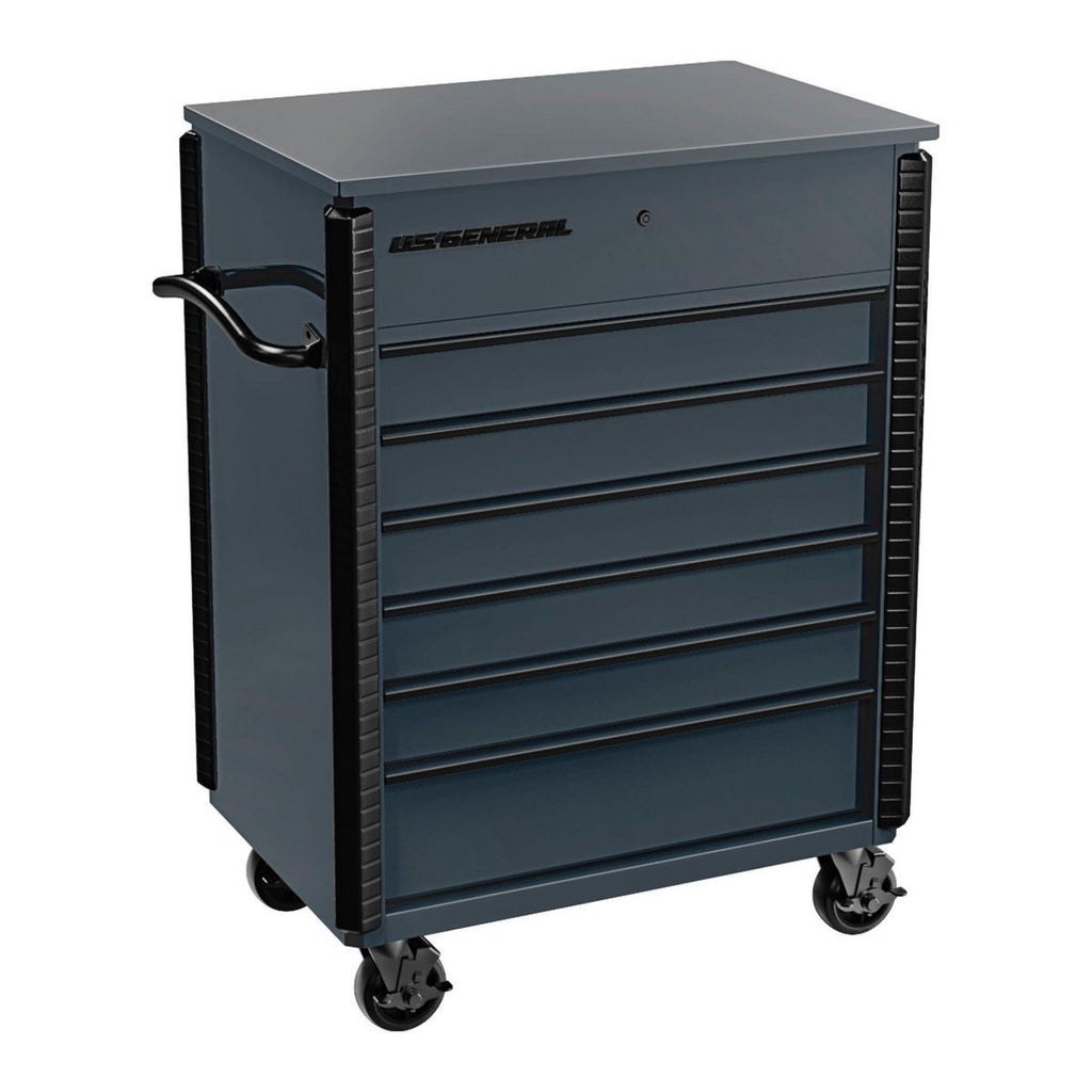 34 in. x 23 in. 6-Drawer Slate Gray Service Cart N847