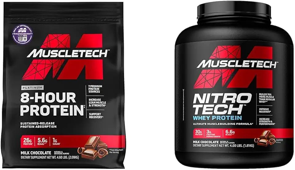 Whey & Casein Protein Powder Blend, Milk Chocolate, 4 Pounds R93091