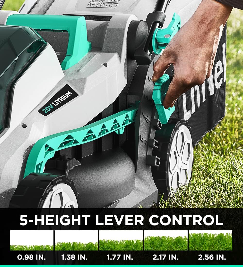 Cordless 13 Inch Lawn Mower with Brushless Motor, 4.0Ah Battery & Charger D1580