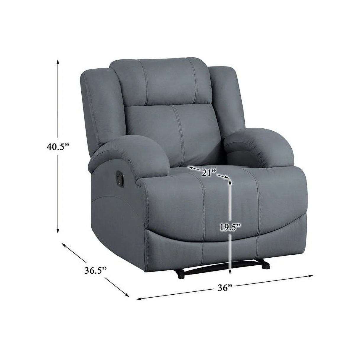 Graphite Blue Microfiber Reclining Chair U46689
