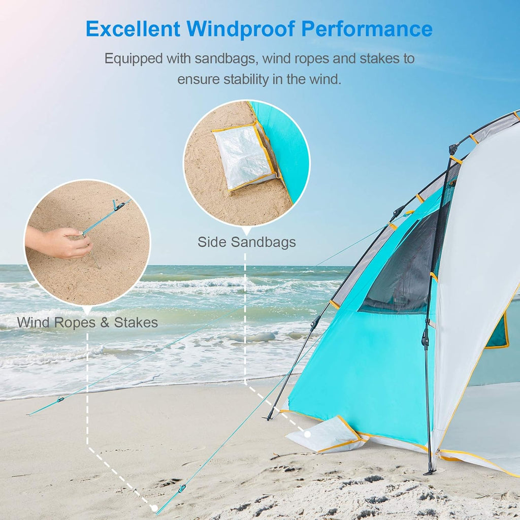4 Person Instant Beach Tent UPF 50+ Sun Shelter P466916