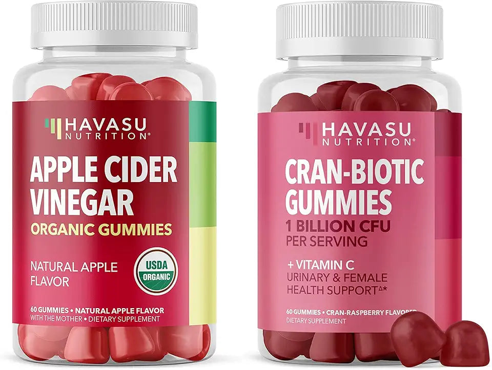 Apple Cider Vinegar and Cranberry Gummies 60 Apple 60 Cran-Raspberry O761735