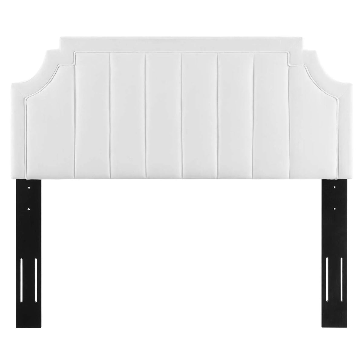 White Channel Tufted Performance Velvet Full/Queen Headboard J19287