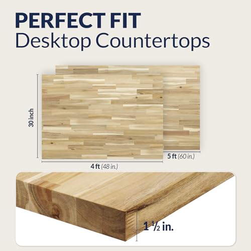 4ft L x 30in Unfinished Solid Acacia Butcher Block Table Top I349322