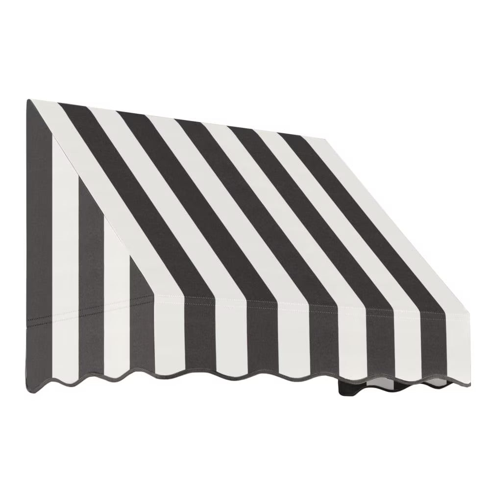 Black/White Stripe Acrylic Fixed Awning A362829