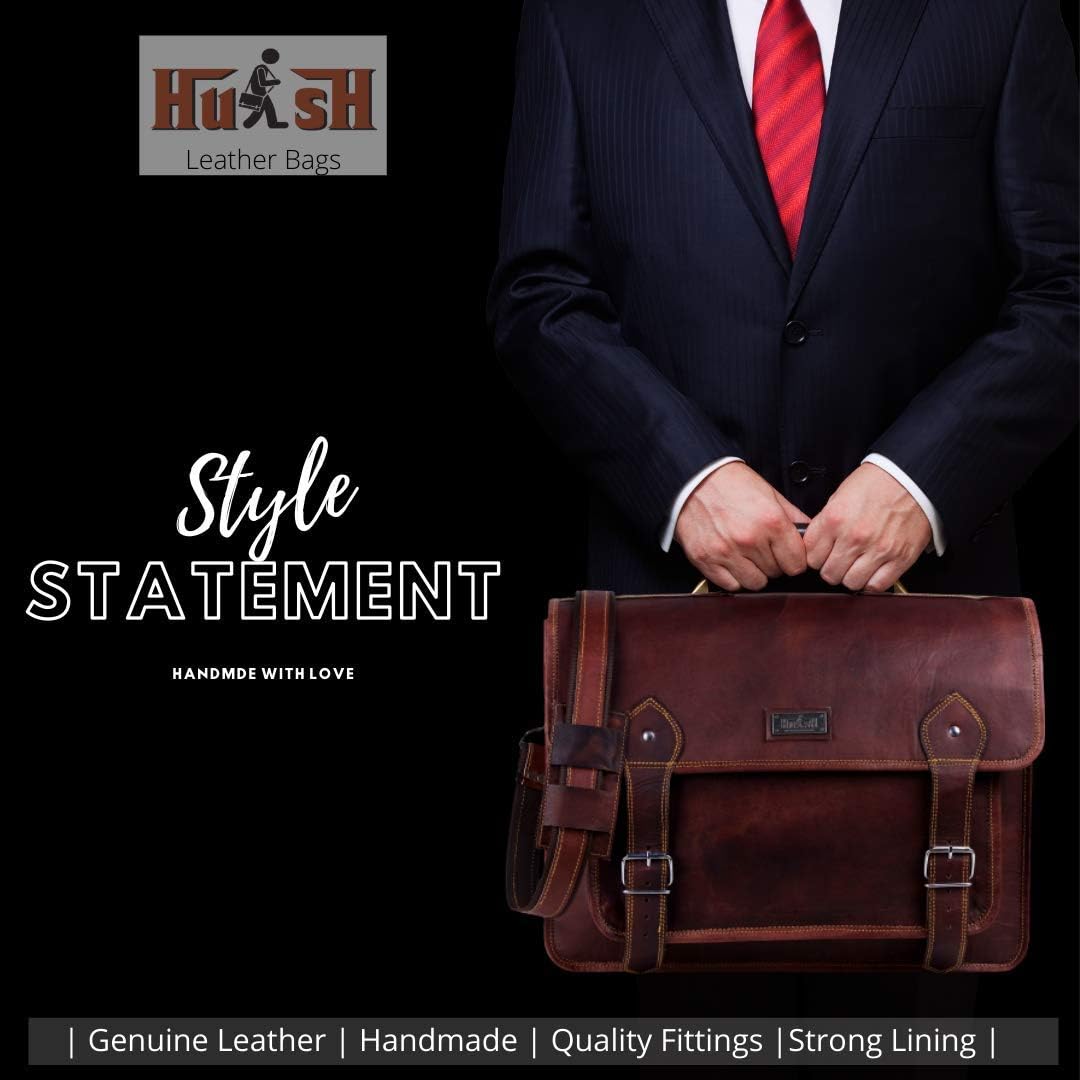 18 Inch Brown Leather Briefcase J43034
