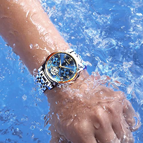 Self Winding Automatic Mechanical Tourbillon Stainless Steel Waterproof Luminous Dress Wrist Watches W567079