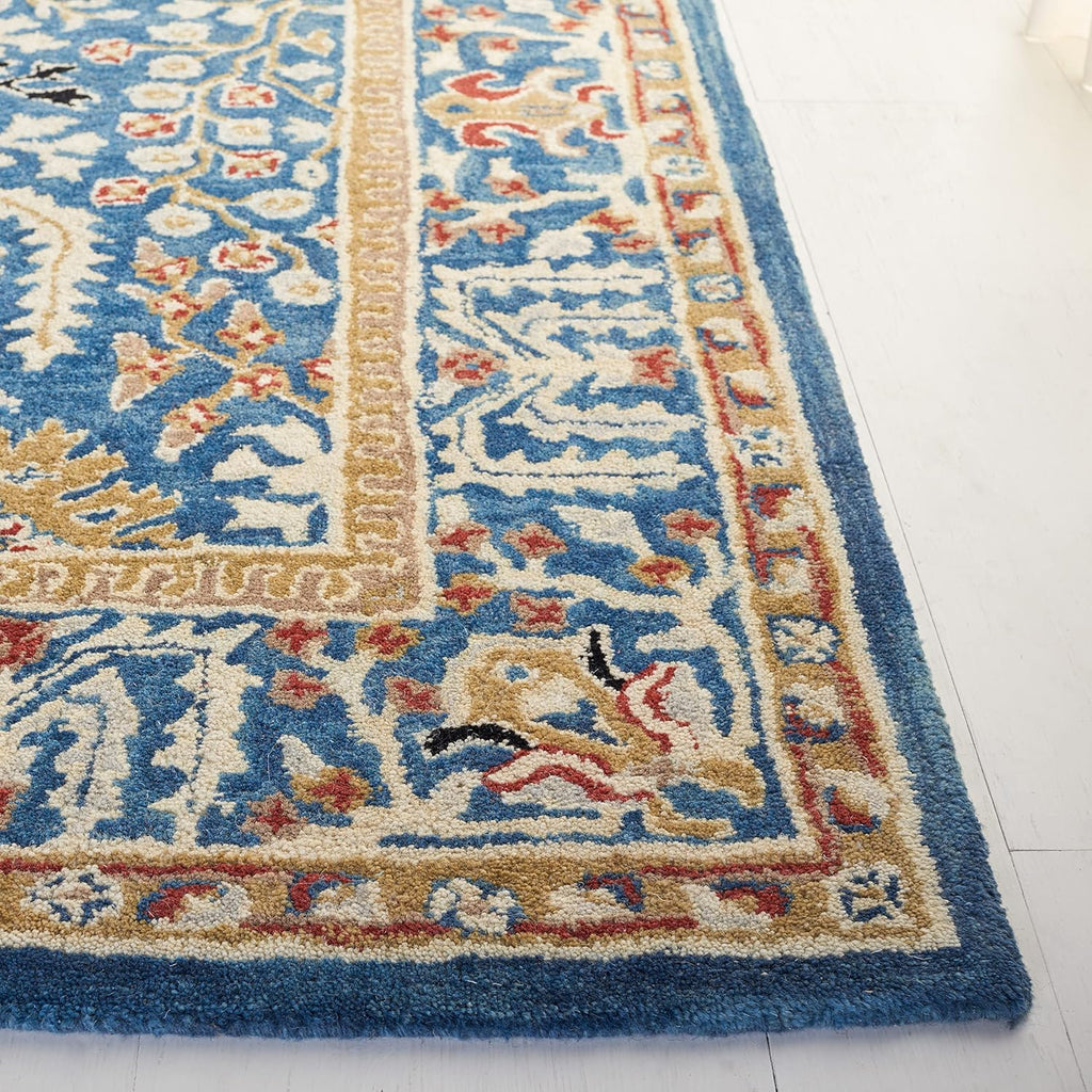 X-Large Dark Blue & Multi Handmade Traditional Oriental Wool Area Rug C2300