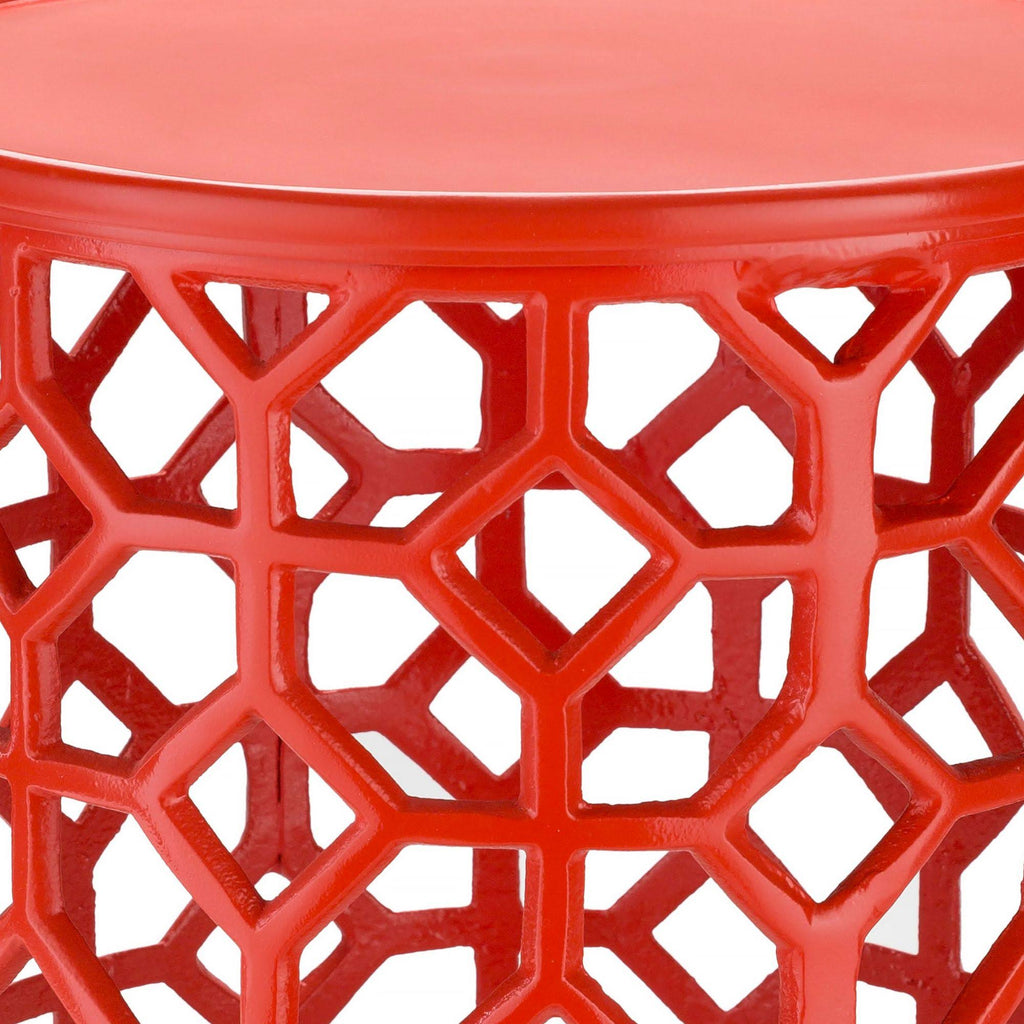 Bright Orange Round Accent Table Q849