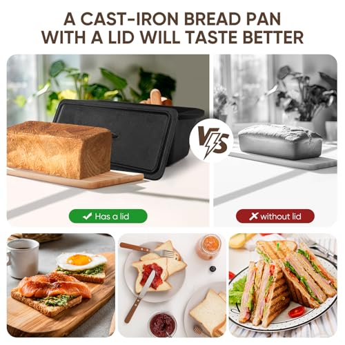 Cast Iron Nonstick Bread Pan with Lid 13x5 Inch C766