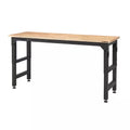 6 ft. Adjustable Height Solid Wood Top Workbench in Black G240