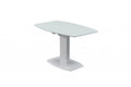 White Glass Top Dining Table Set 7Pcs Q4013