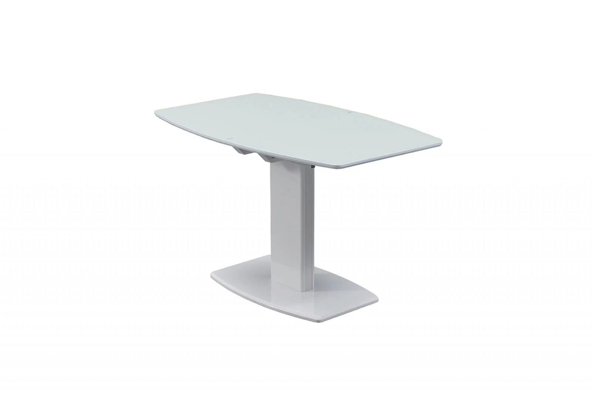 White Glass Top Dining Table Set 7Pcs Q4013