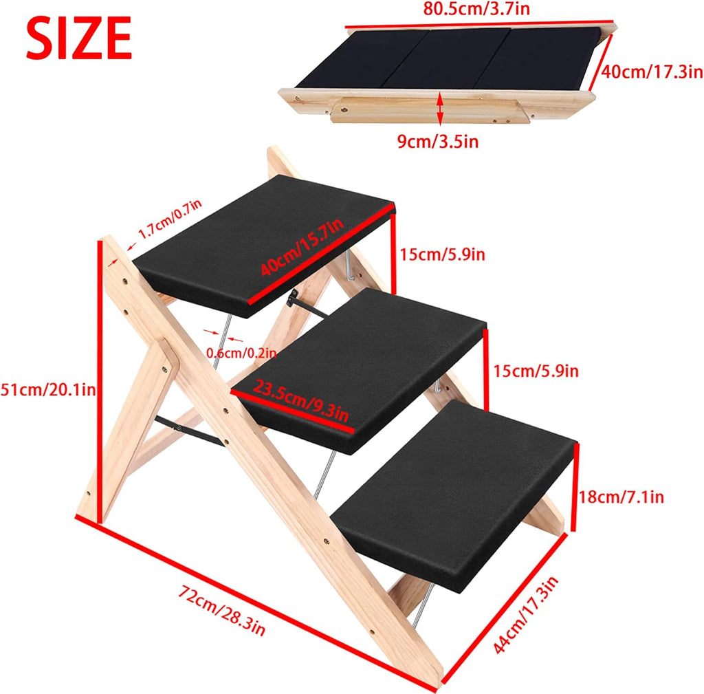 Foldable Wood Pet Stairs and Ramp A488906