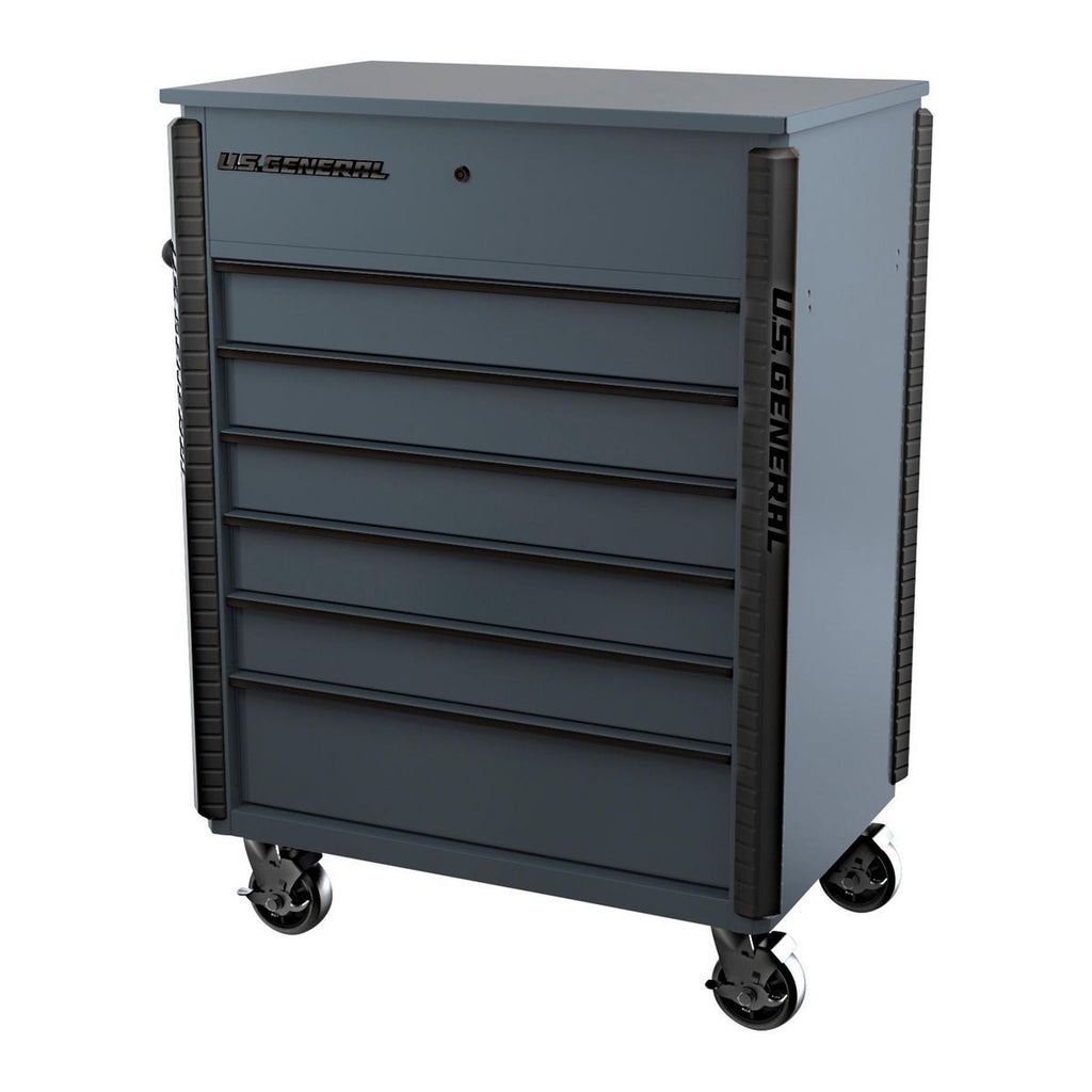 34 in. x 23 in. 6-Drawer Slate Gray Service Cart N847
