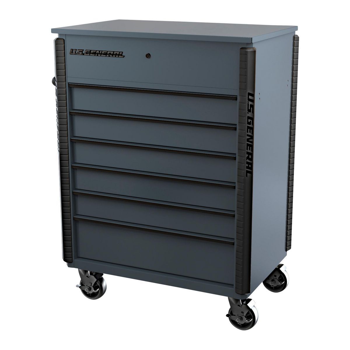 34 in. x 23 in. 6-Drawer Slate Gray Service Cart N847
