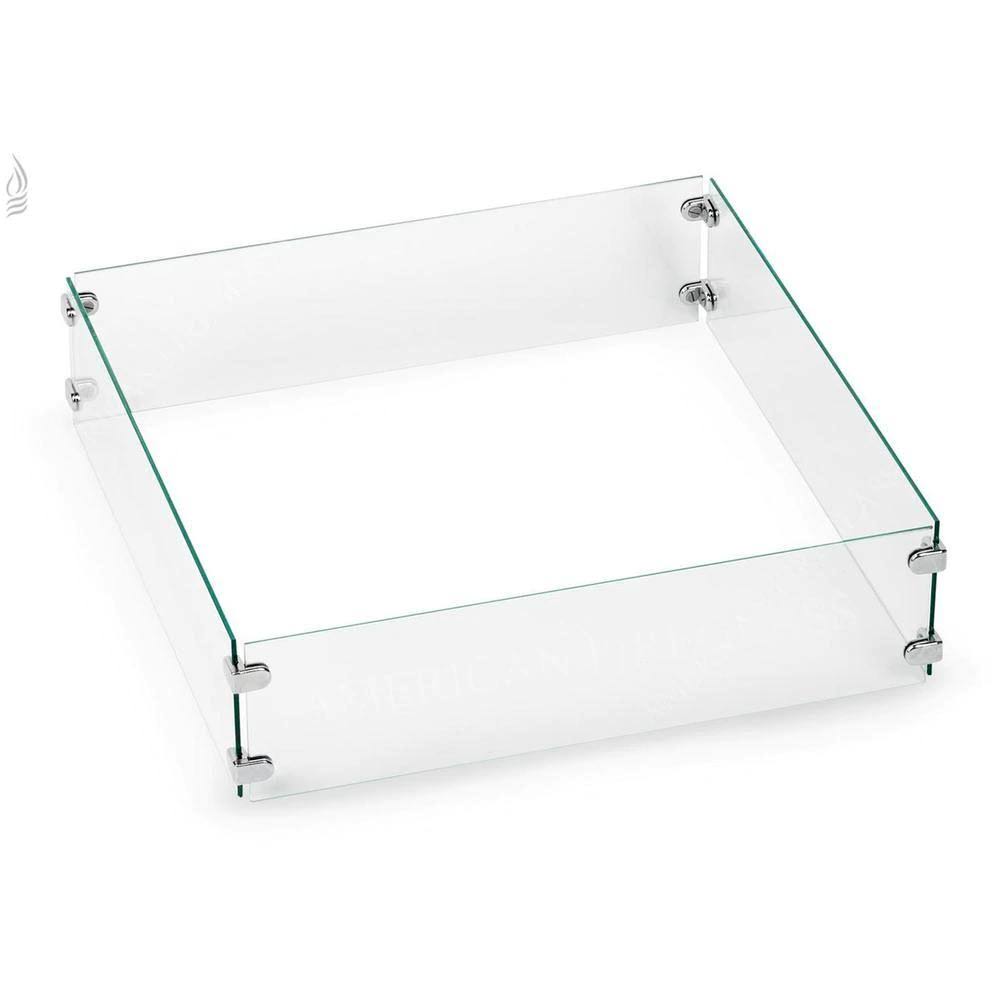 Tempered Glass Flame Guard for Square Drop-In Fire Pit Pan E5866